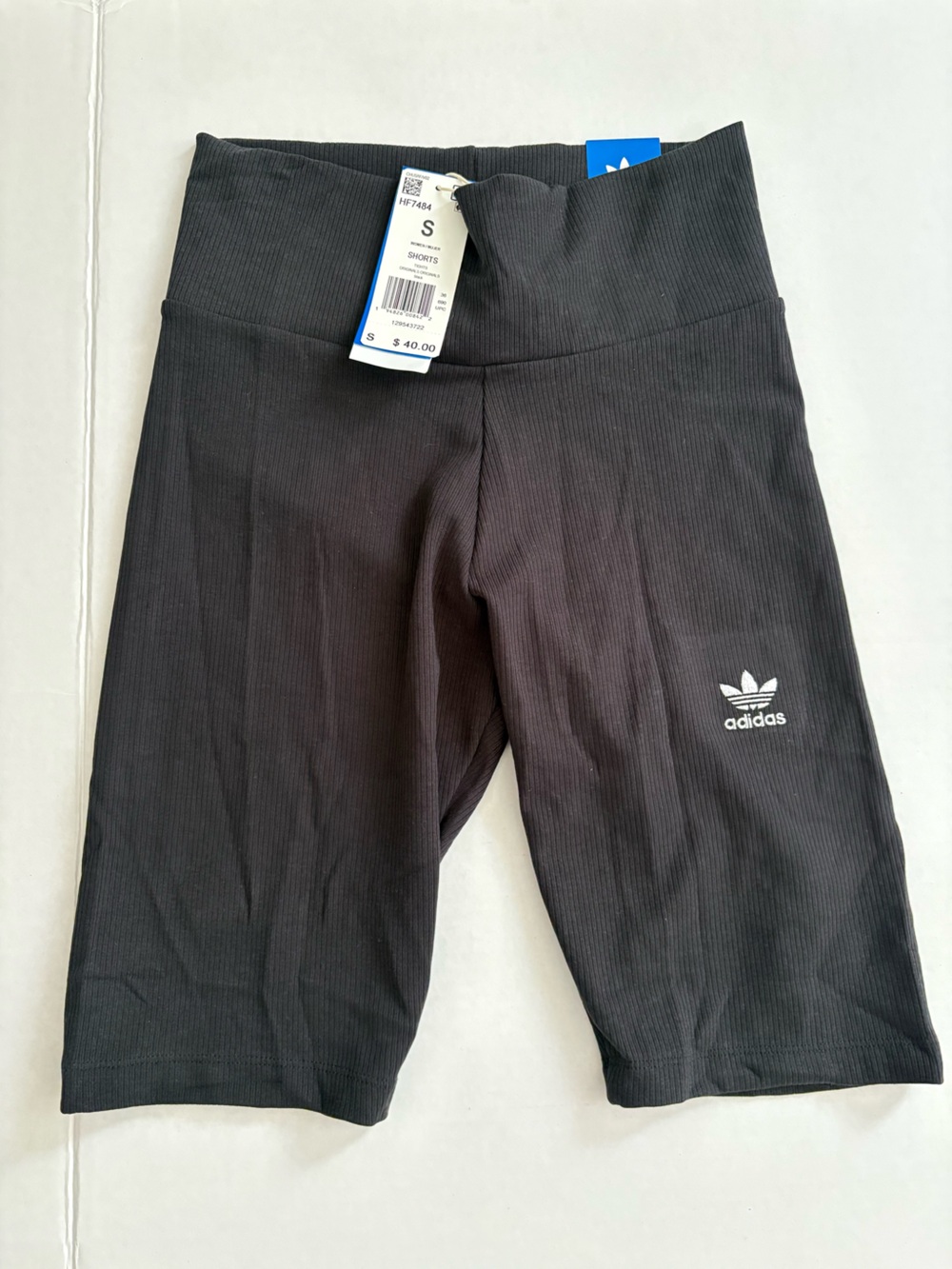New with tags women’s black adidas rib bike shorts size small